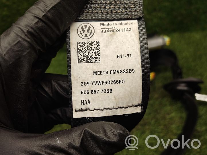 Volkswagen Jetta VI Pas bezpieczeństwa fotela przedniego 5C6857705B