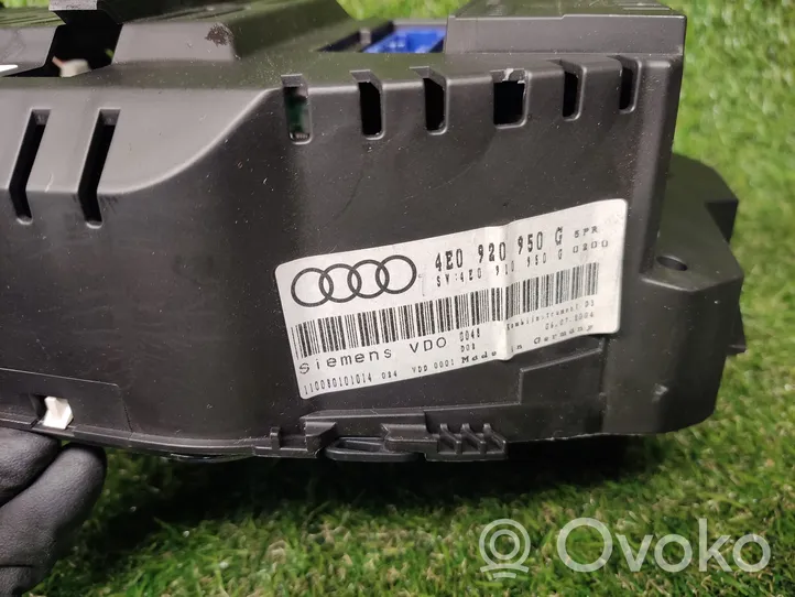 Audi A8 S8 D3 4E Compteur de vitesse tableau de bord 4E0920950G