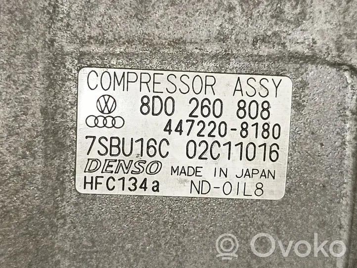 Volkswagen Passat Alltrack Ilmastointilaitteen kompressorin pumppu (A/C) 8D0260808