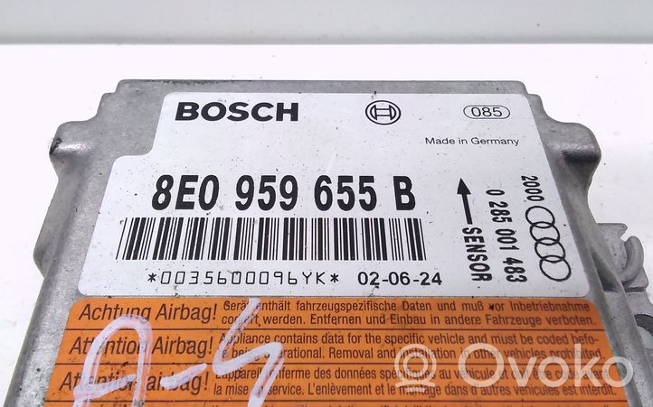 Audi A4 S4 B6 8E 8H Centralina/modulo airbag 8E0959655B