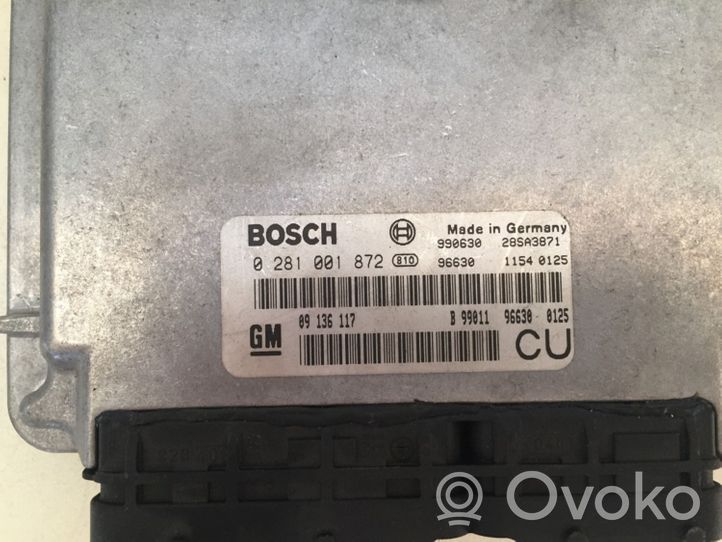 Opel Vectra B Moottorin ohjainlaite/moduuli 0281001872