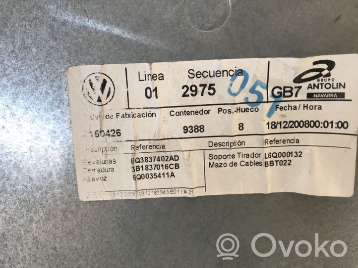 Volkswagen Polo IV 9N3 Alzacristalli elettrico della portiera anteriore 6Q3837462J