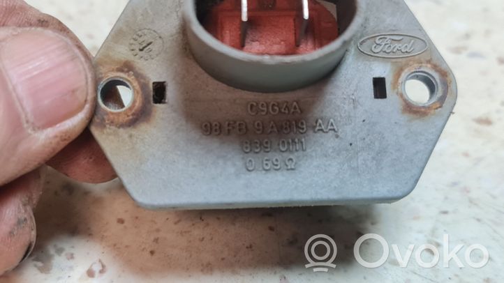 Ford Fiesta Coolant fan relay 98FB9A819AA