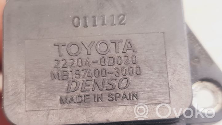 Toyota Avensis T220 Ilmamassan virtausanturi 222040D020