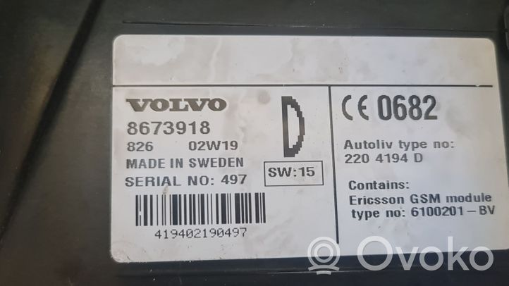 Volvo S60 Unité de commande, module téléphone 8673918