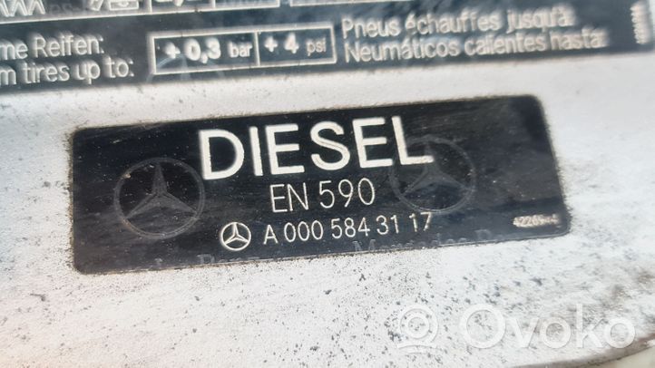Mercedes-Benz A W169 Polttoainesäiliön korkki A0005843117