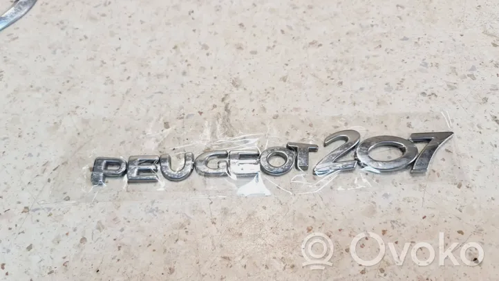 Peugeot 207 Valmistajan merkki/mallikirjaimet 