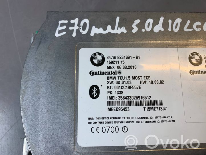 BMW X5 E70 Module unité de contrôle Bluetooth 9231091