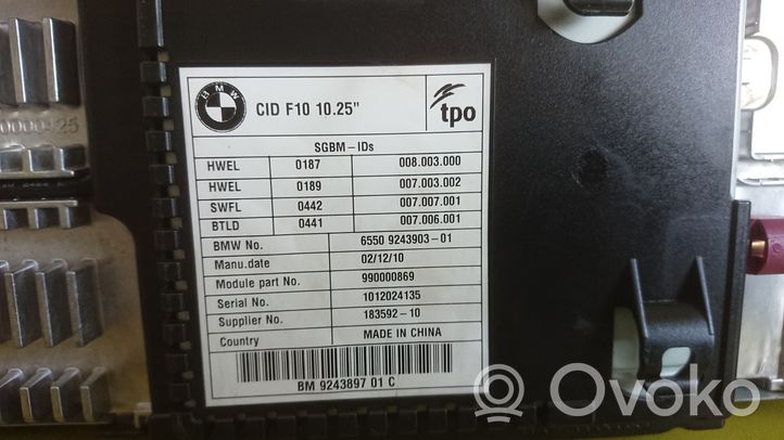 BMW 5 F10 F11 Monitor/display/piccolo schermo 9243897