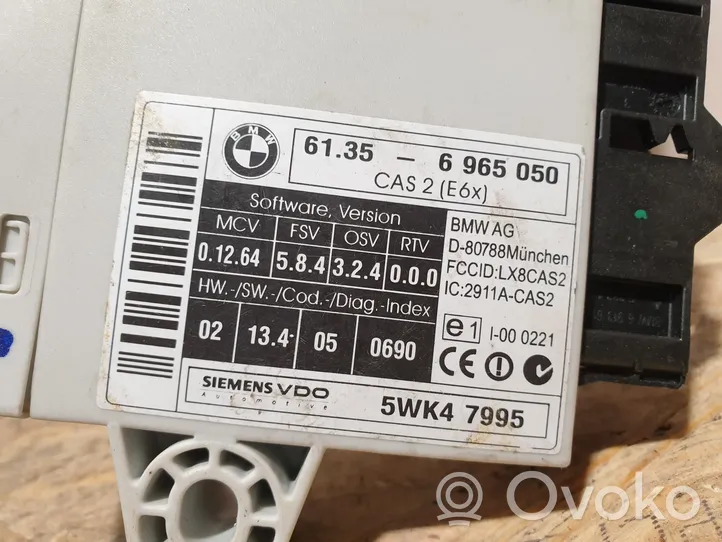 BMW 6 E63 E64 Moduł / Sterownik CAS 6965050