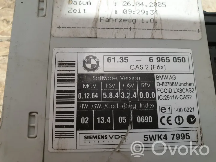 BMW 5 E60 E61 Moduł / Sterownik CAS 6965050