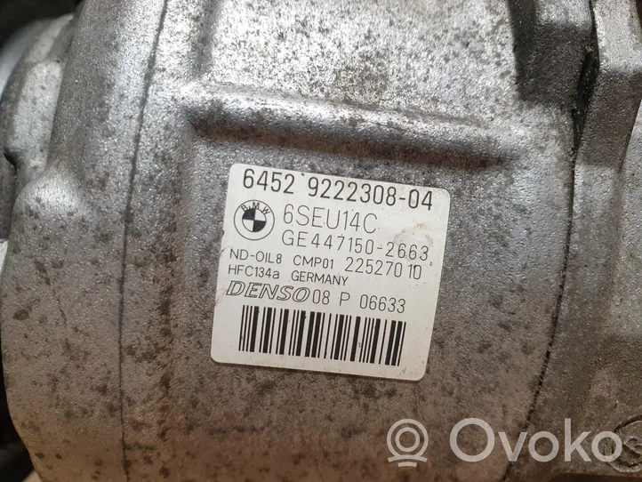 BMW 1 F20 F21 Ilmastointilaitteen kompressorin pumppu (A/C) 9222308