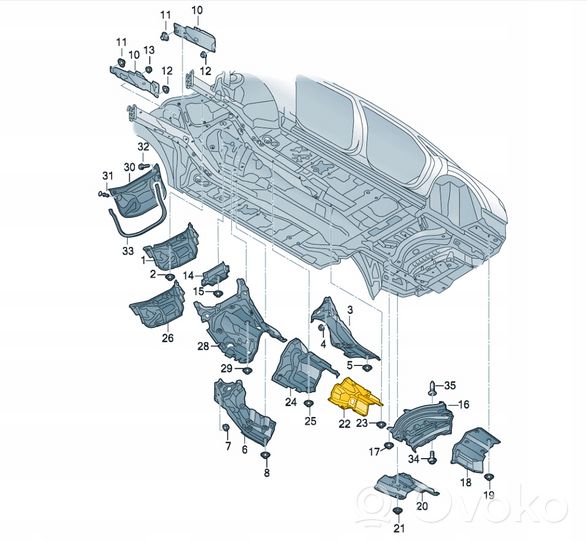 Audi A8 S8 D5 Siltumizolācija (siltuma aizsardzība) 4N0825671B