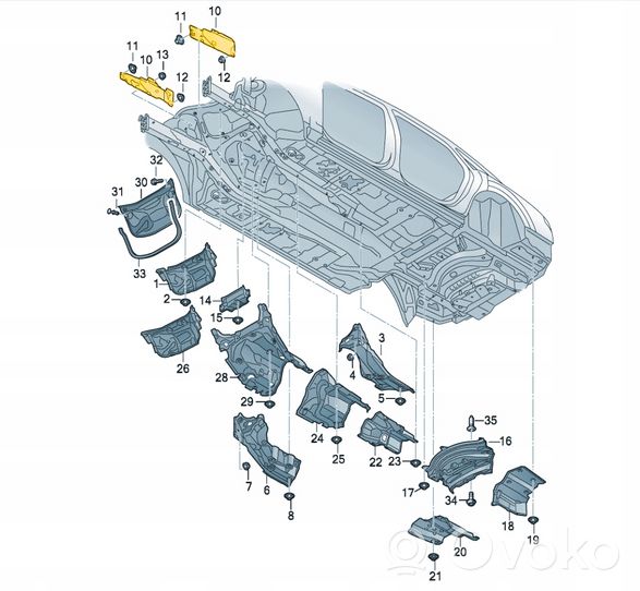 Audi A8 S8 D5 Išmetimo termo izoliacija (apsauga nuo karščio) 4N0825642B