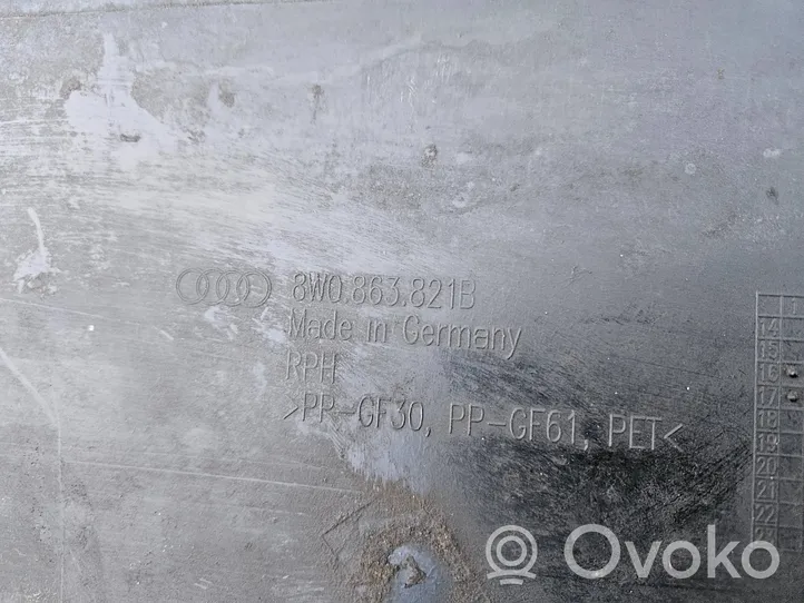 Audi A4 S4 B9 Moottorin alustan välipohjan roiskesuoja 8W0863821B