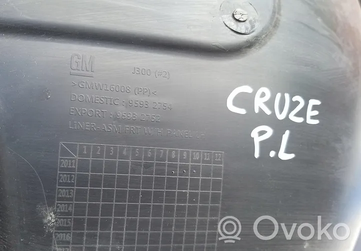 Chevrolet Cruze II Rivestimento paraspruzzi passaruota anteriore 95932754