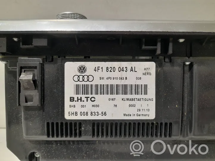 Audi A6 S6 C6 4F Unité de contrôle climatique 4F1820043AL