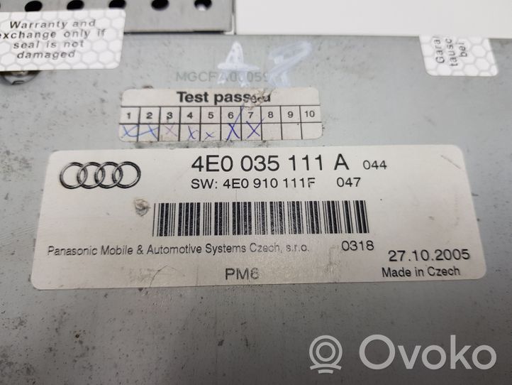 Audi A8 S8 D3 4E Zmieniarka płyt CD/DVD 4E0035111A