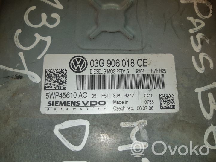 Volkswagen PASSAT B6 Moottorin ohjainlaite/moduuli 03G906018CE
