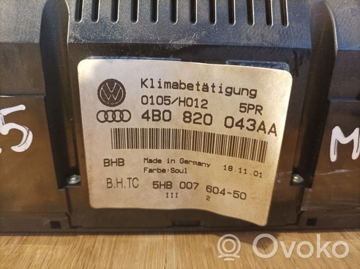 Audi A6 Allroad C5 Gaisa kondicioniera / klimata kontroles / salona apsildes vadības bloks (salonā) 4B0820043AA