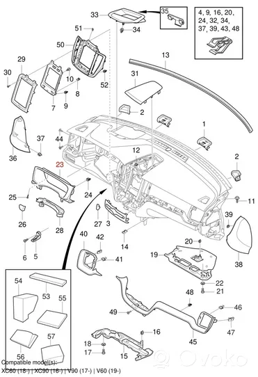 Volvo XC60 Cornice cruscotto 31417592