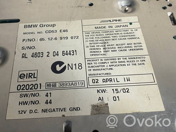 BMW 3 E46 Radio / CD/DVD atskaņotājs / navigācija 6919072