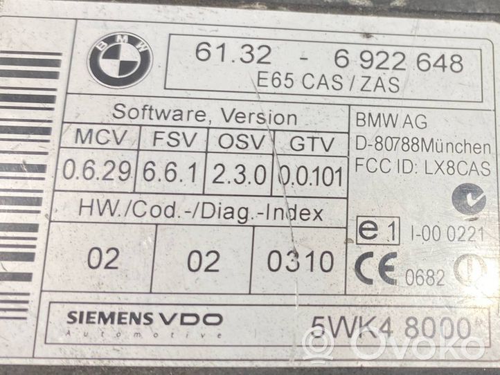BMW 7 E65 E66 Virtalukko 6922648