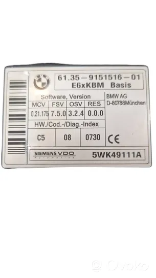 BMW 5 E60 E61 Komforto modulis 9151516