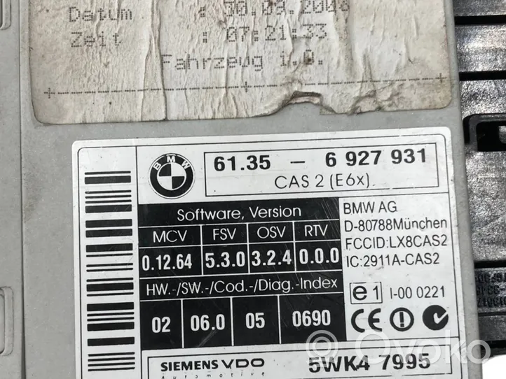 BMW 5 E60 E61 Kit calculateur ECU et verrouillage 7793574