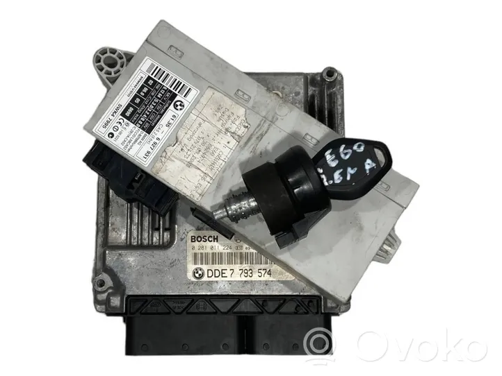 BMW 5 E60 E61 Komputer / Sterownik ECU i komplet kluczy 7793574