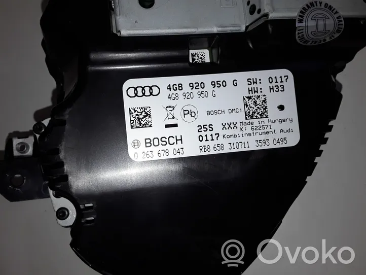 Audi A6 S6 C7 4G Tachimetro (quadro strumenti) 1030052175