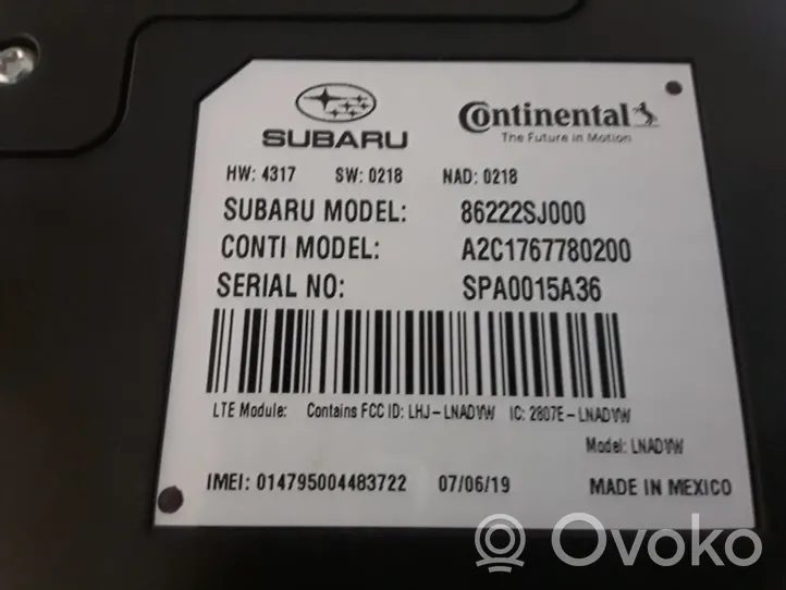 Subaru Forester SK GPS-navigaation ohjainlaite/moduuli 86222SJ000