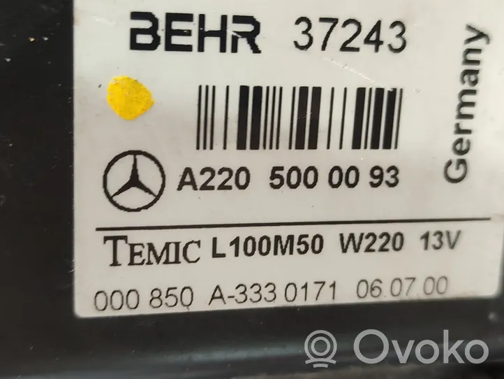 Mercedes-Benz S W220 Elektryczny wentylator chłodnicy A2205000093