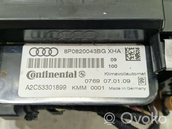 Audi A3 S3 A3 Sportback 8P Unité de contrôle climatique 8P0820043BG