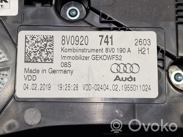 Audi A3 S3 8V Speedometer (instrument cluster) 8V0190A