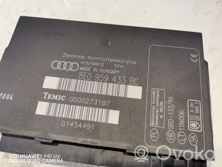 Audi A4 S4 B6 8E 8H Moduł / Sterownik komfortu 8E0959433BC