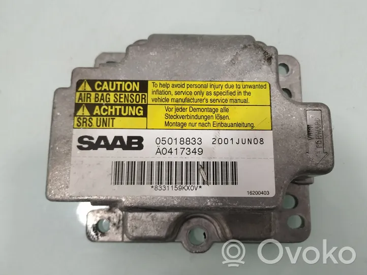 Saab 9-3 Ver1 Sterownik / Moduł Airbag 05018833