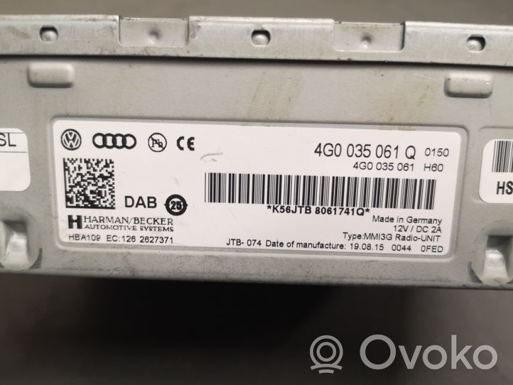 Audi A5 8T 8F Radio/CD/DVD/GPS-pääyksikkö 4G0035061Q