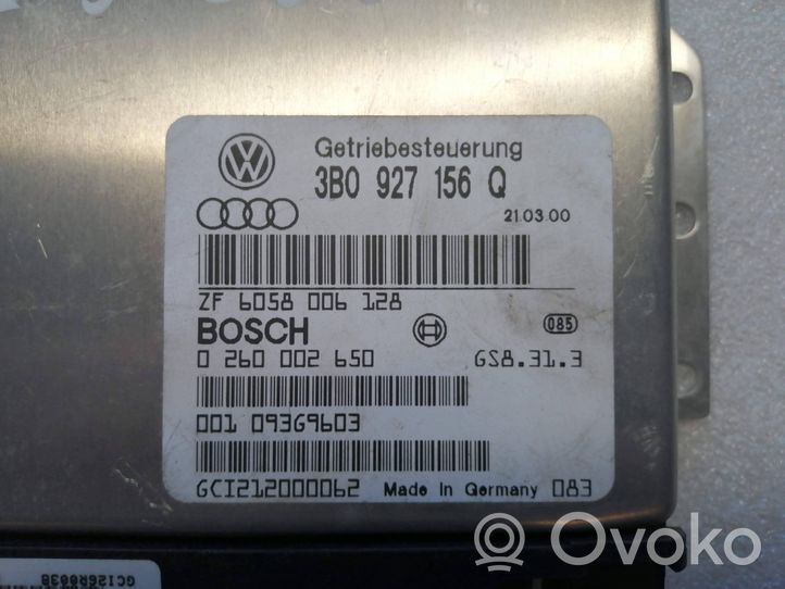 Volkswagen PASSAT B5 Moottorin ohjainlaite/moduuli 3B0927156Q