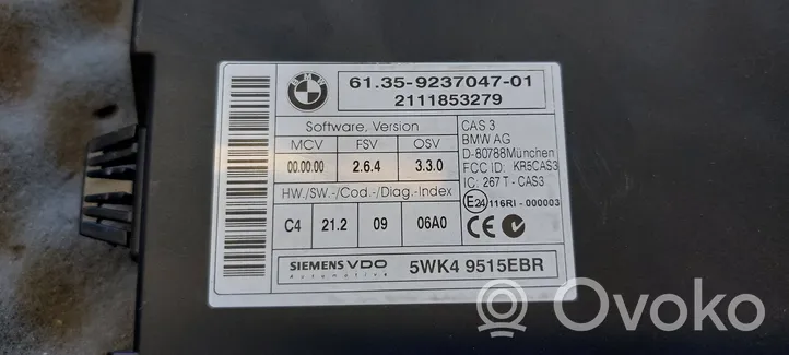 BMW 3 E90 E91 Moduł / Sterownik CAS 9237047