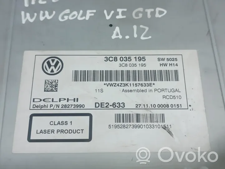 Volkswagen Golf VI Monitori/näyttö/pieni näyttö 3C8035195
