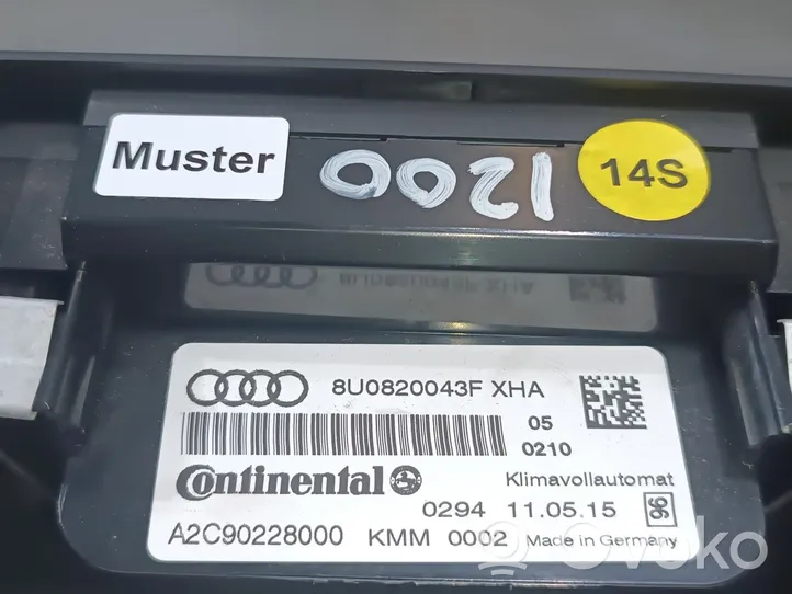 Audi Q3 8U Ilmastoinnin ohjainlaite 8U0820043F