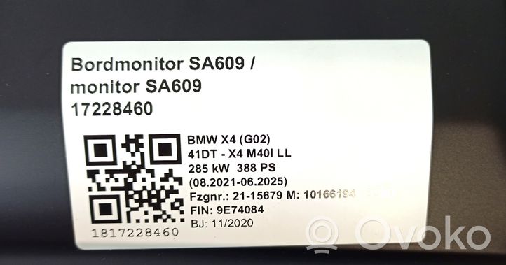 BMW X4 G02 Monitori/näyttö/pieni näyttö 021958