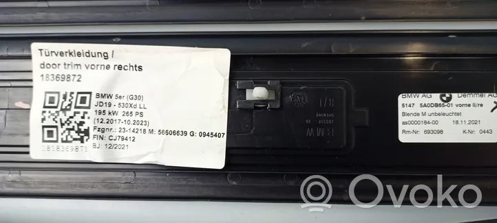 BMW 5 G30 G31 Etuoven kynnyksen suojalista 027982