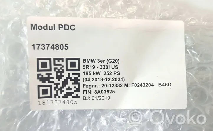 BMW 3 G20 G21 Centralina/modulo sensori di parcheggio PDC 022268