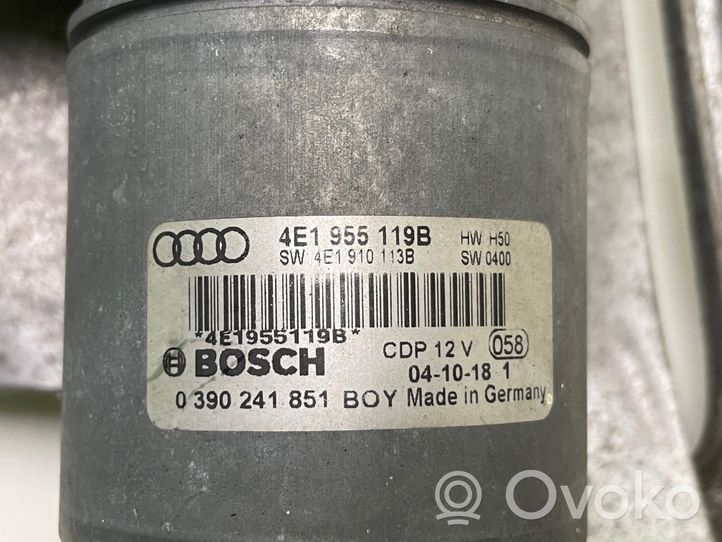 Audi A8 S8 D3 4E Tringlerie et moteur d'essuie-glace avant 4E1955119B