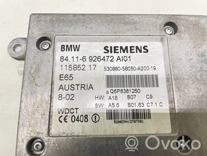 BMW 7 E65 E66 Tālruņa vadības bloks 6926472