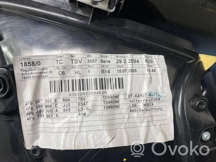 Audi A6 S6 C6 4F Moldura del tarjetero de la puerta trasera 4F0867305