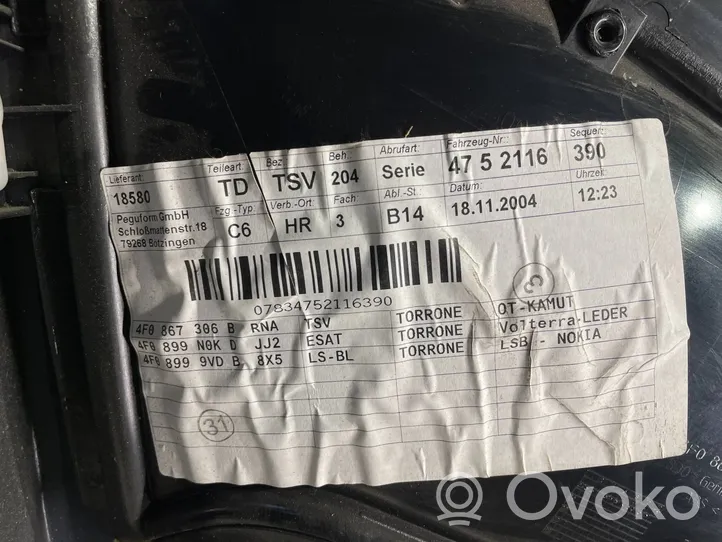 Audi A6 S6 C6 4F Обшивка задней двери 4F0867306