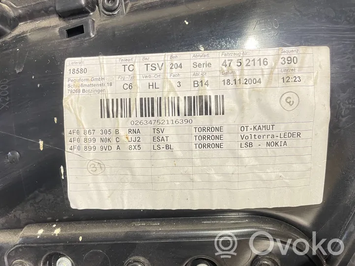 Audi A6 S6 C6 4F Apšuvums aizmugurējām durvīm 4F0867305